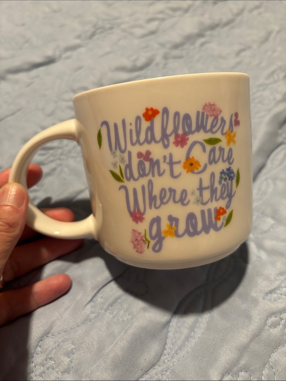 Dolly Parton White Ceramic Mug with Wildflower and Butterfly Print